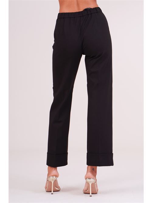 Pantalone in punto milano con risvolto Luckylu Milano | PA19PMBLACK